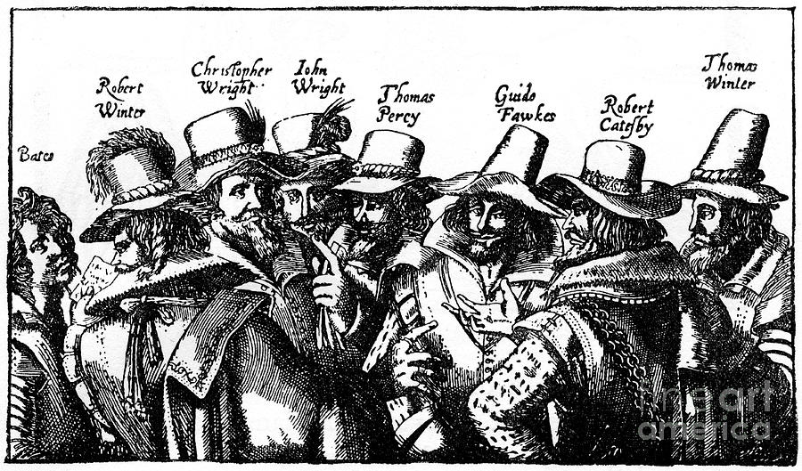 The Gunpowder Plotters, Early 17th Drawing by Print Collector