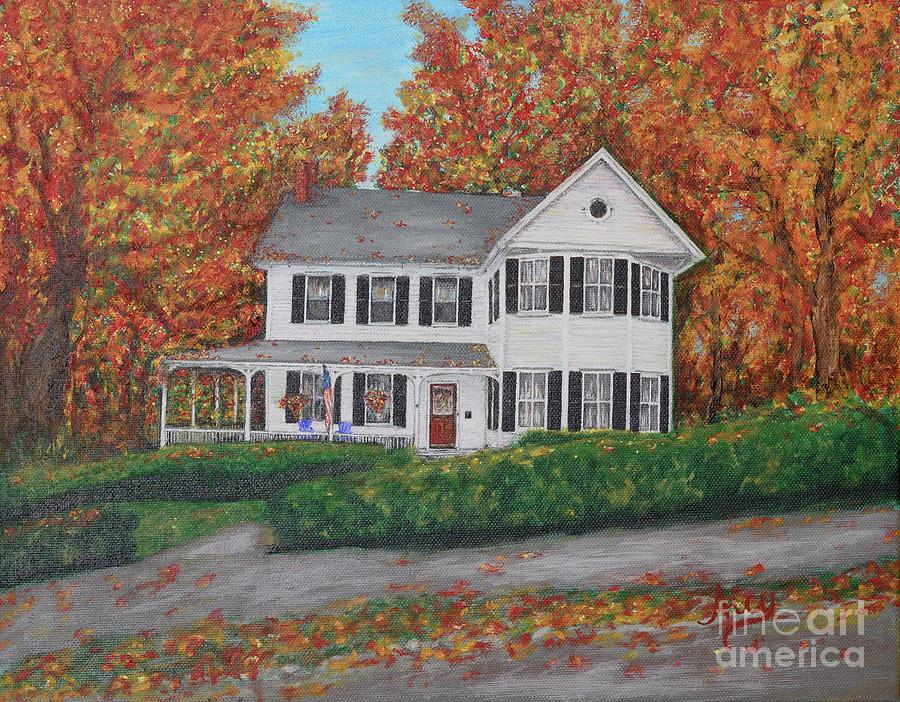The H-a House In Autumn Painting