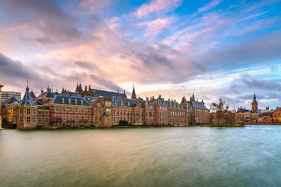 Architecture Photograph - The Hague, Netherlands Morning Skyline by Sean Pavone