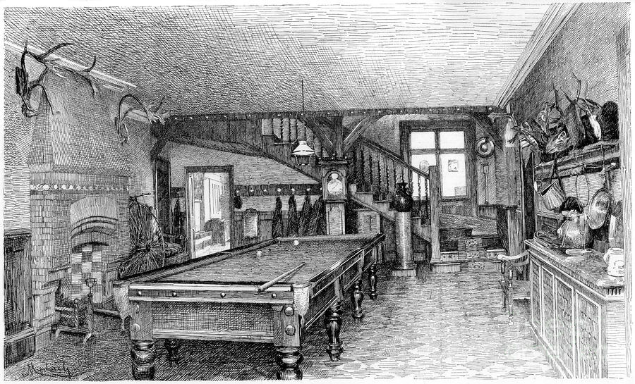 The Hall At Silverbeck, C1880-1882 Drawing by Print Collector