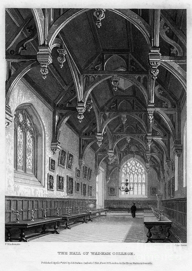 The Hall Of Wadham College, Oxford Drawing by Print Collector