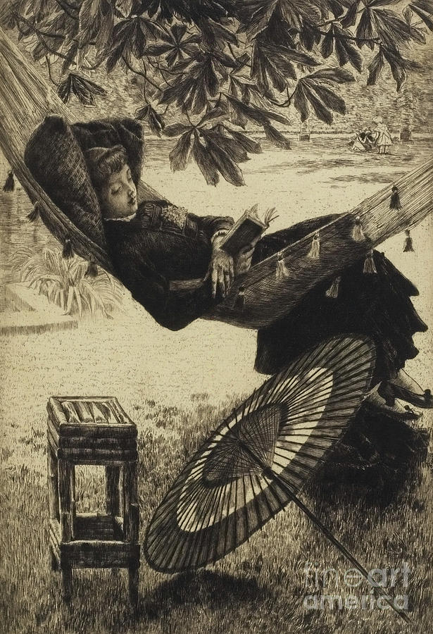 The Hammock, 1880 by Tissot Drawing by James Jacques Joseph Tissot