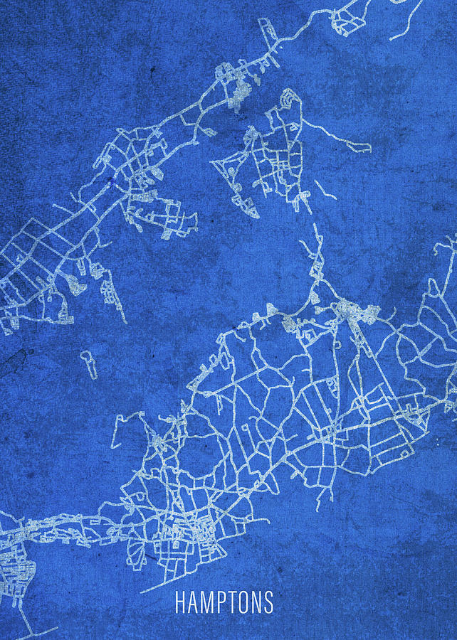 The Hamptons Long Island City Street Map Blueprints Mixed Media By   The Hamptons Long Island City Street Map Blueprints Design Turnpike 