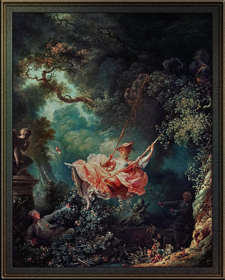The Happy Accidents of the Swing by Jean-Honore Fragonard Painting by Rolando Burbon