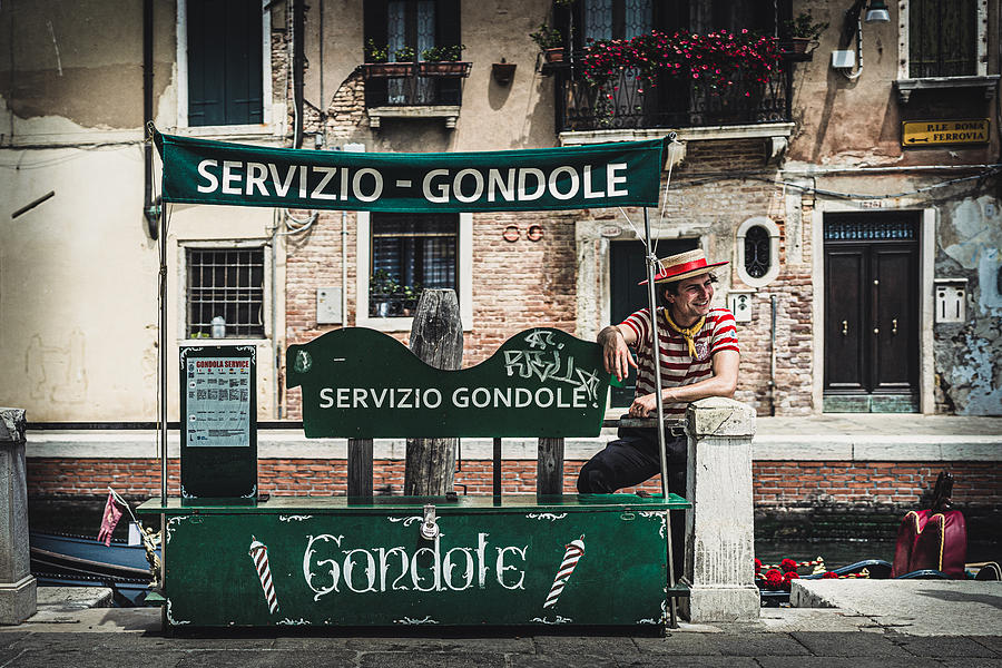 Hat Photograph - The Happy Gondolier by Marco Tagliarino