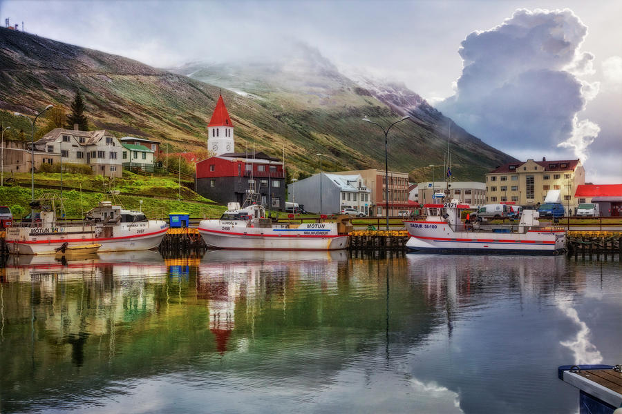 The Harbor Town at Siglufjordur Iceland Photograph by Debra and Dave Vanderlaan