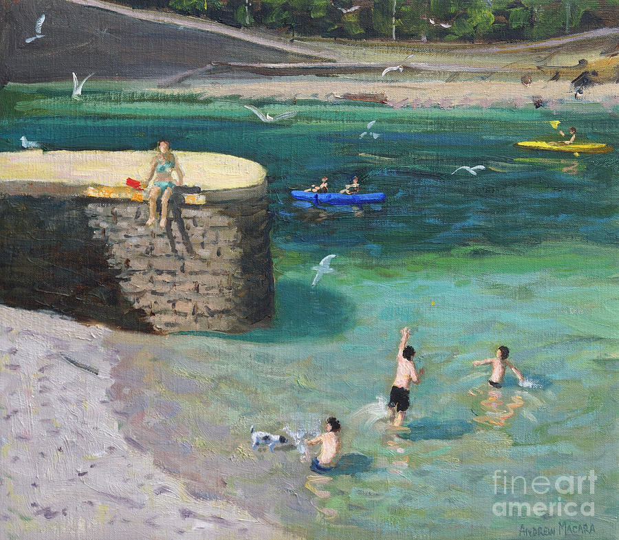 The Harbour, Looe Painting by Andrew Macara