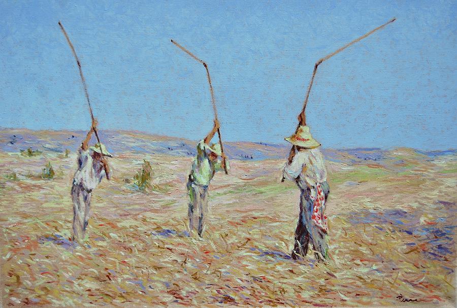 The Haymakers - Pierre van Dijk 70x90cm oil Painting by Pierre Dijk