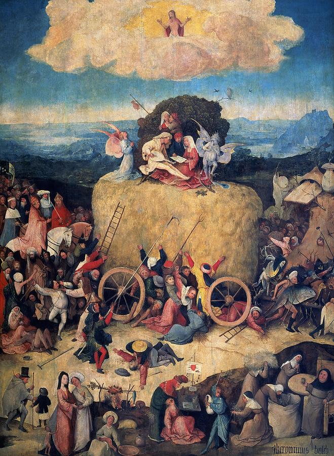 The Haywain -middle panel-, ca 1516, Oil on canvas, P02052. HIERONYMUS BOSCH . JESUS. Painting by Hieronymus Bosch -c 1450-1516-