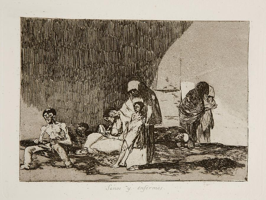 The healthy and the sick. 1812 - 1814. Etching, Aquatint, Burni... Painting by Francisco de Goya -1746-1828-