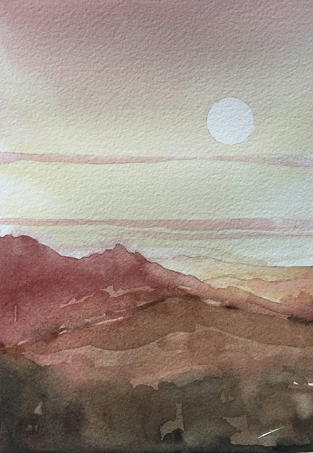 Desert Painting - The Heat - Santa Monica Mountains  by Luisa Millicent