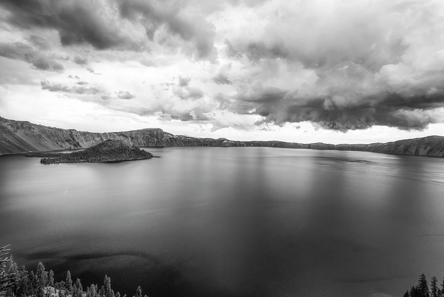 Nature Photograph - The Heavens Above Crater Monochrome by Joseph S Giacalone