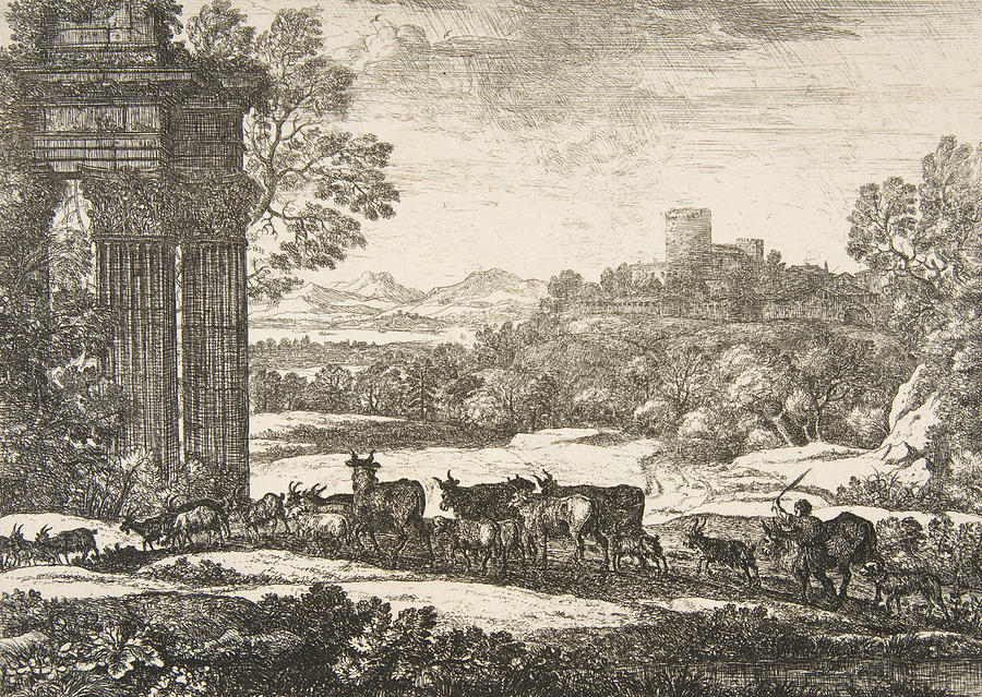 The Herd Returning in Stormy Weather Relief by Claude Lorrain