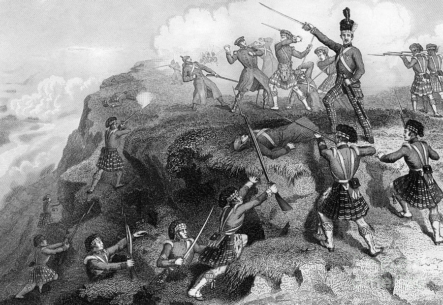 The Highlanders Attacking The Russian Drawing by Print Collector