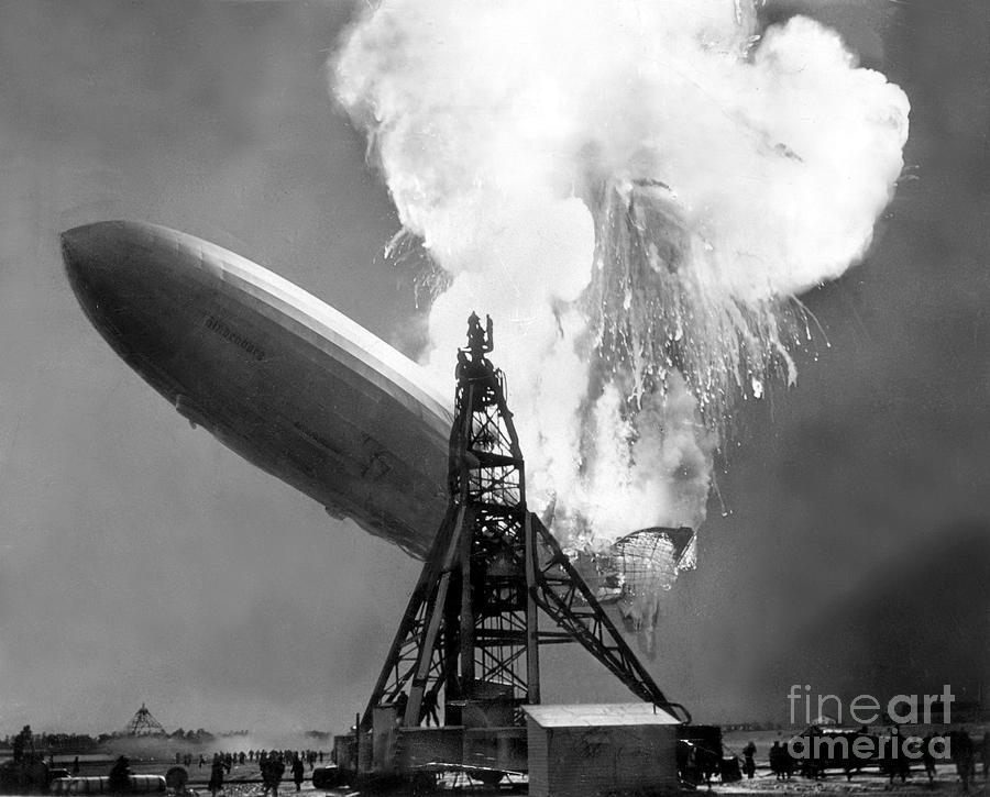 The Hindenburg Explodes Into Flames At Photograph by New York Daily News Archive