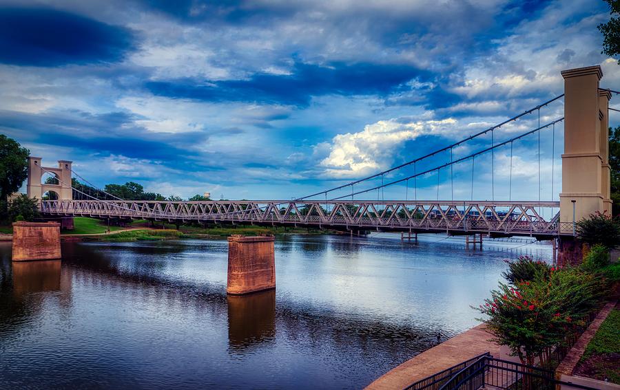 Waco Photograph - The Historic Waco Suspension Bridge by Mountain Dreams
