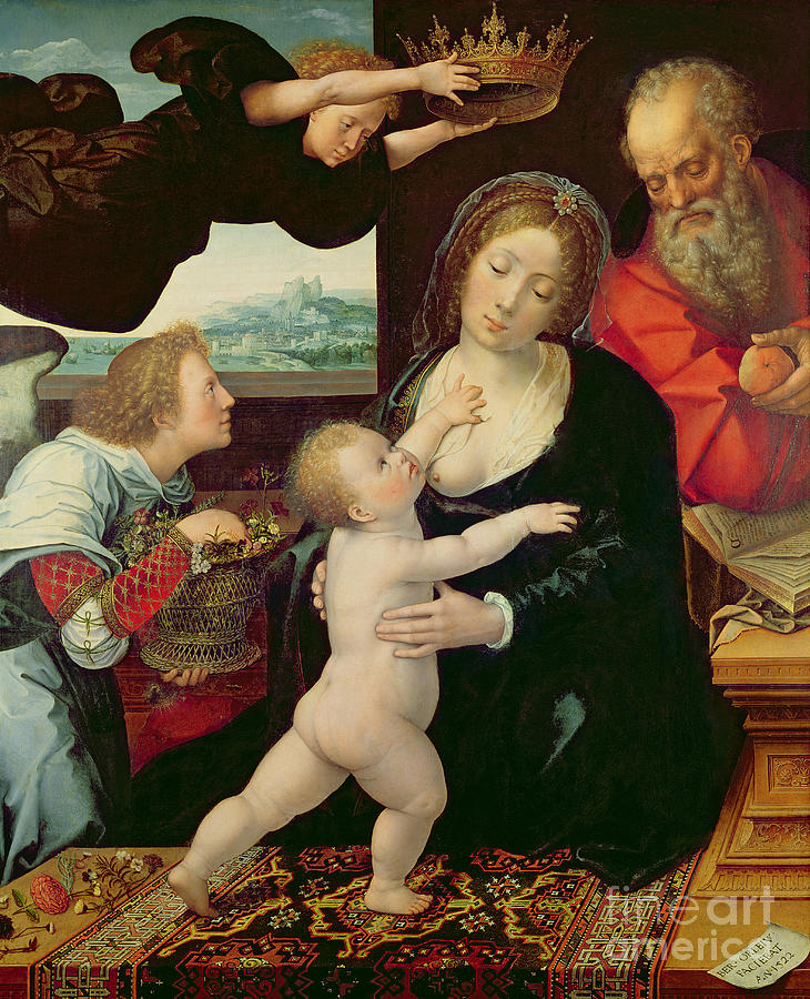 Bernard Van Orley Painting - The Holy Family, 1522 by Bernard van Orley