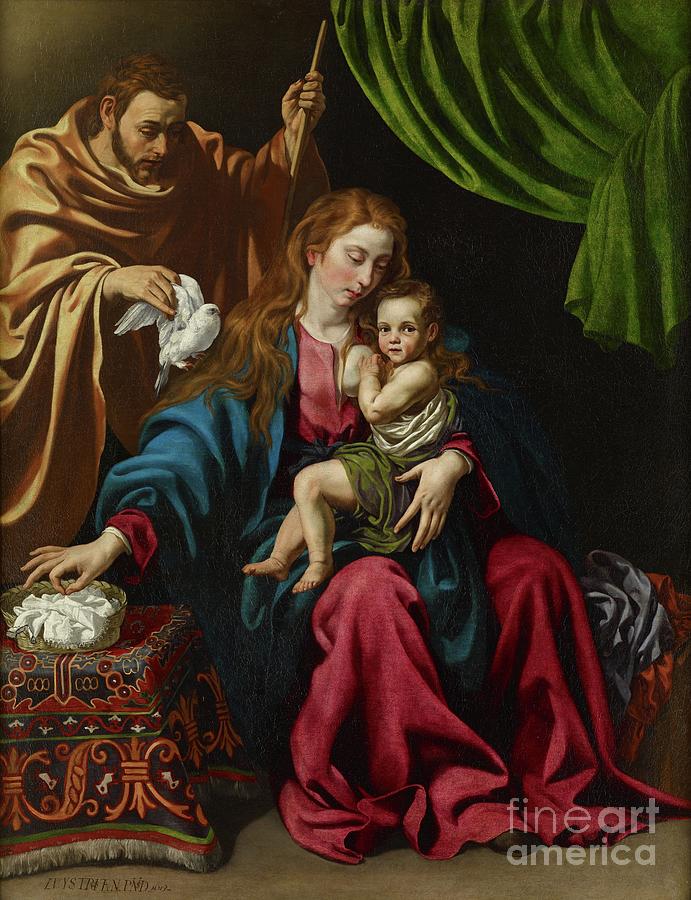 The Holy Family, 1613 Painting by Luis Tristan De Escamilla