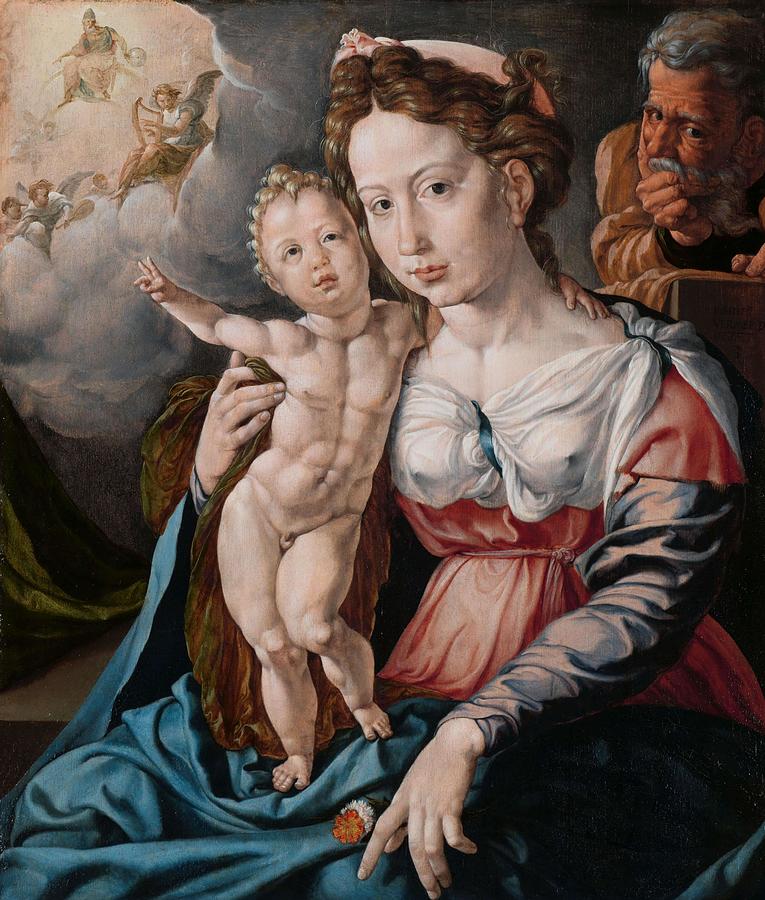The Holy Family. De Heilige Familie. Painting by Jan Cornelisz Vermeyen The Holy Family. De Heilige Familie. Painting by Jan Cornelisz Vermeyen