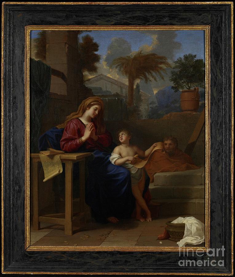 The Holy Family In Egypt, C.1660 Painting by Charles Le Brun