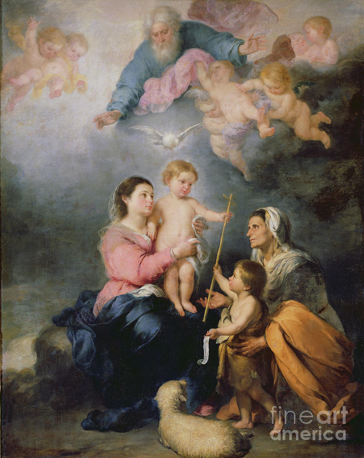 The Holy Family Or The Virgin Of Seville Painting by Bartolome Esteban Murillo