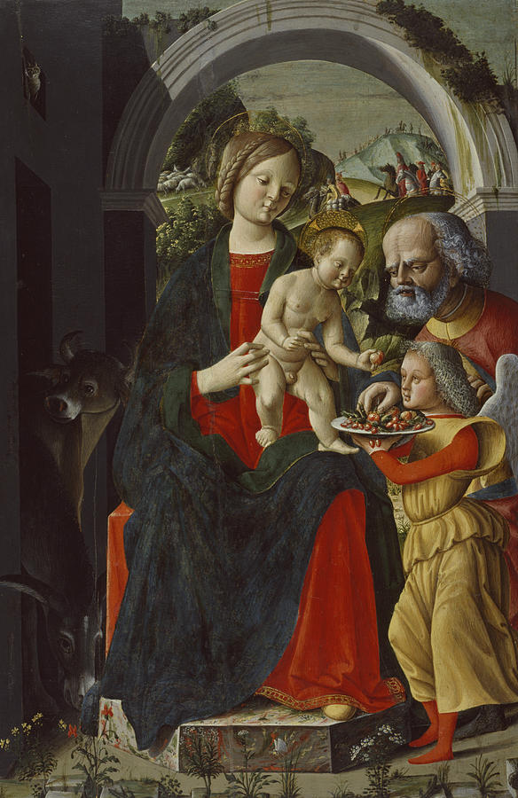  The Holy Family with an Angel Painting by Baldassare Carrari