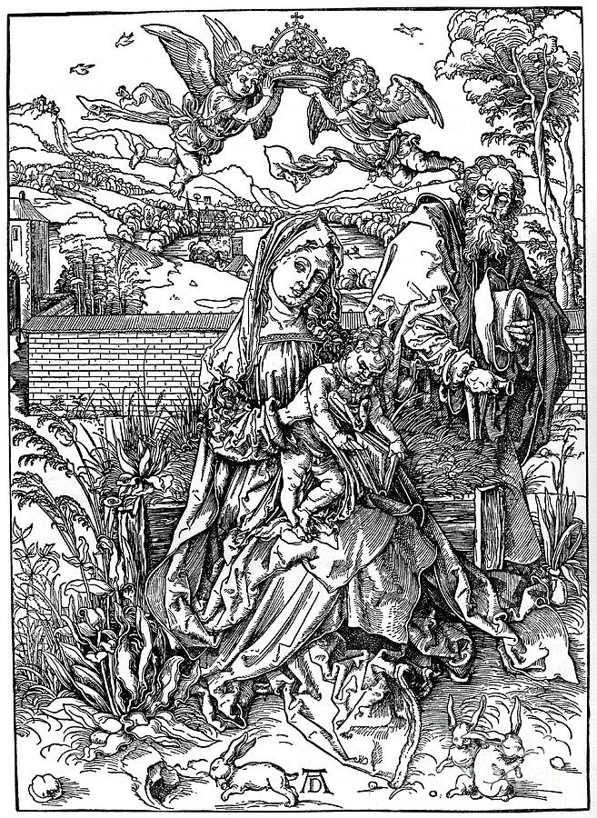 The Holy Family With The Three Hares Drawing by Print Collector