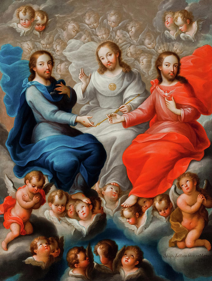 Dove Painting - The Holy Trinity, 1759 by Joseph de Paez