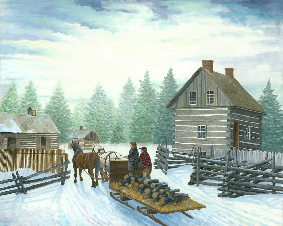 Winter Painting - The Homesteaders by Kevin Dodds