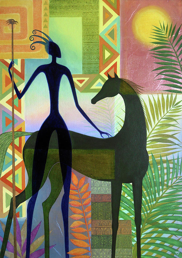 The Horse and her Warrior Painting by Jennifer Baird