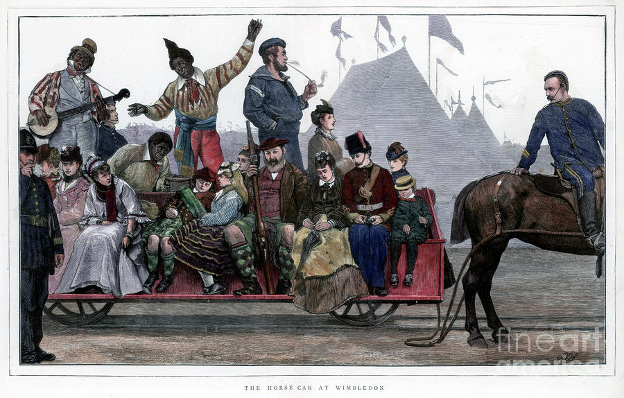 The Horse Car At Wimbledon, 1872 Drawing by Print Collector