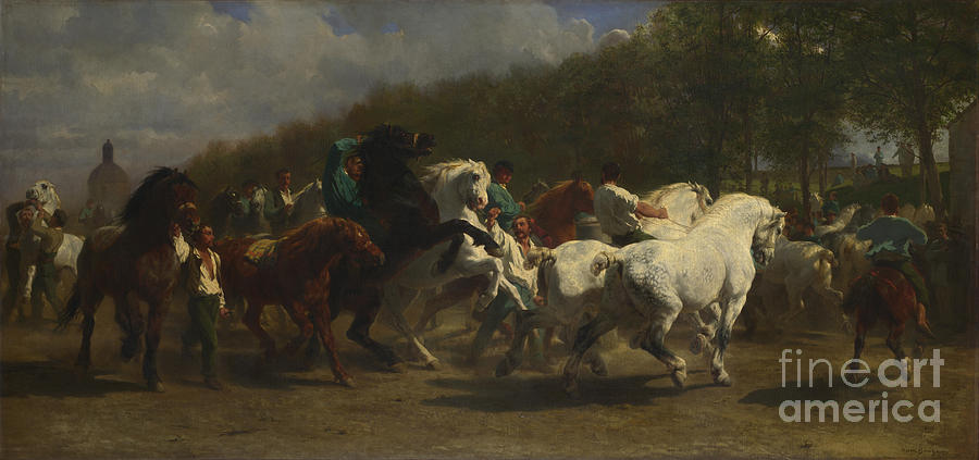 The Horse Fair, 1855. Artist Bonheur Drawing by Heritage Images