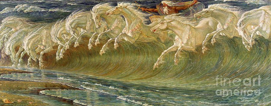 The Horses Of Neptune, 1892 Painting by Walter Crane - Fine Art America