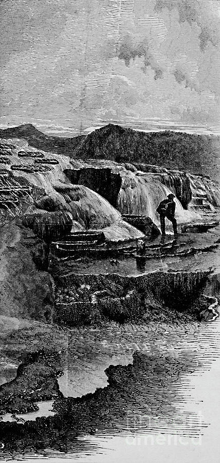 The Hot Springs Near Gardiners River, 1 Drawing by Print Collector