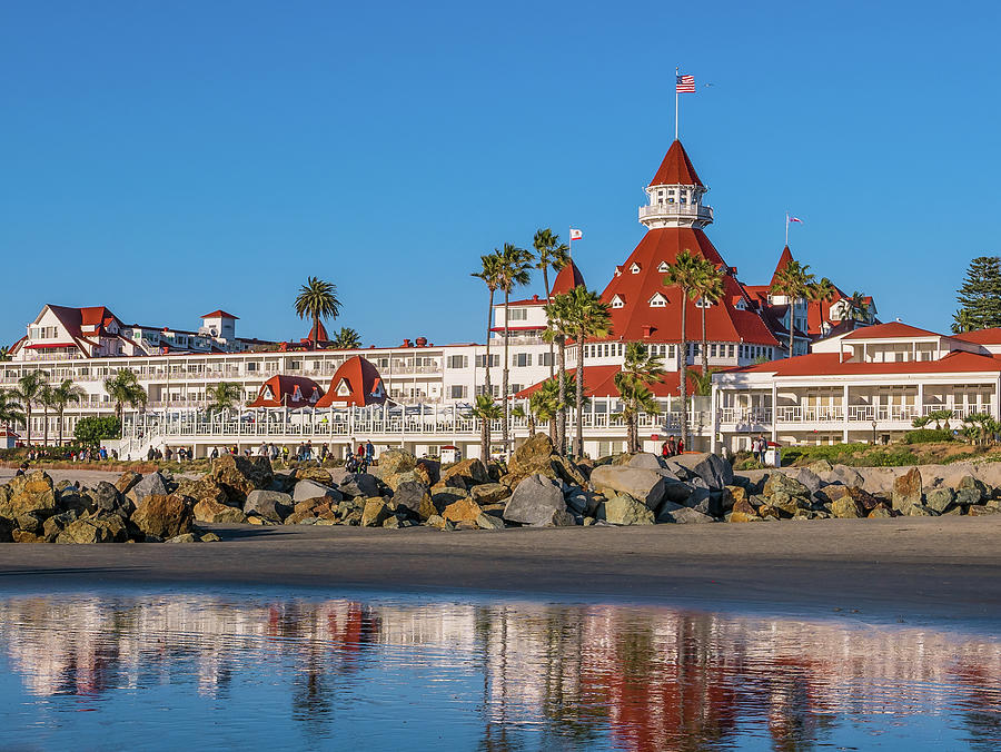 The Hotel del Coronado Beach Reflection San Diego Photograph by Robert Bellomy
