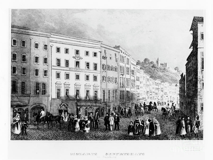 The House In Salzburg In Which Mozart Drawing by Print Collector