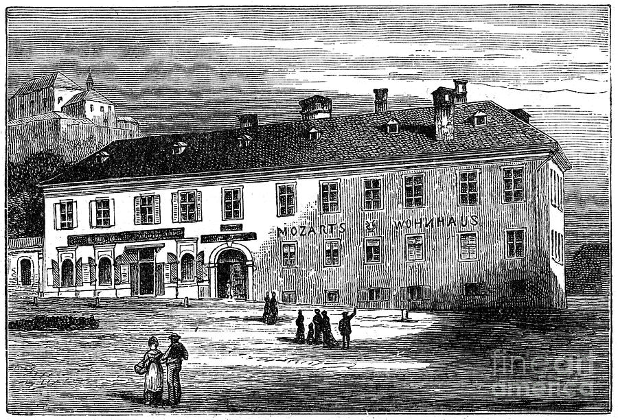 The House In Which Mozart Lived Drawing by Print Collector The House In Which Mozart Lived Drawing by Print Collector