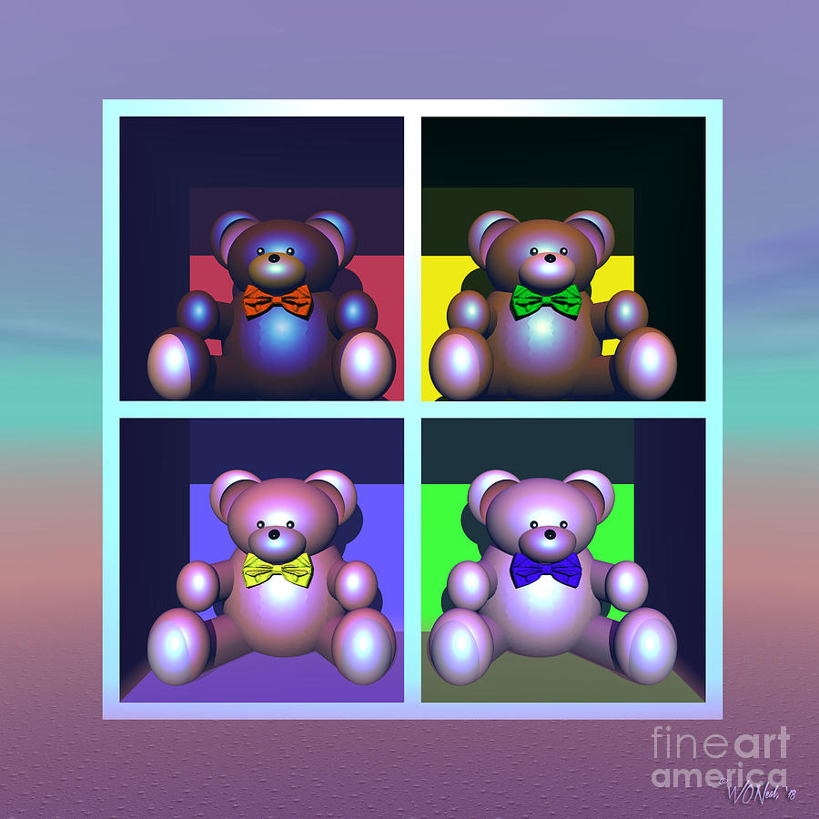 Animals Digital Art - The House of Bears by Walter Neal