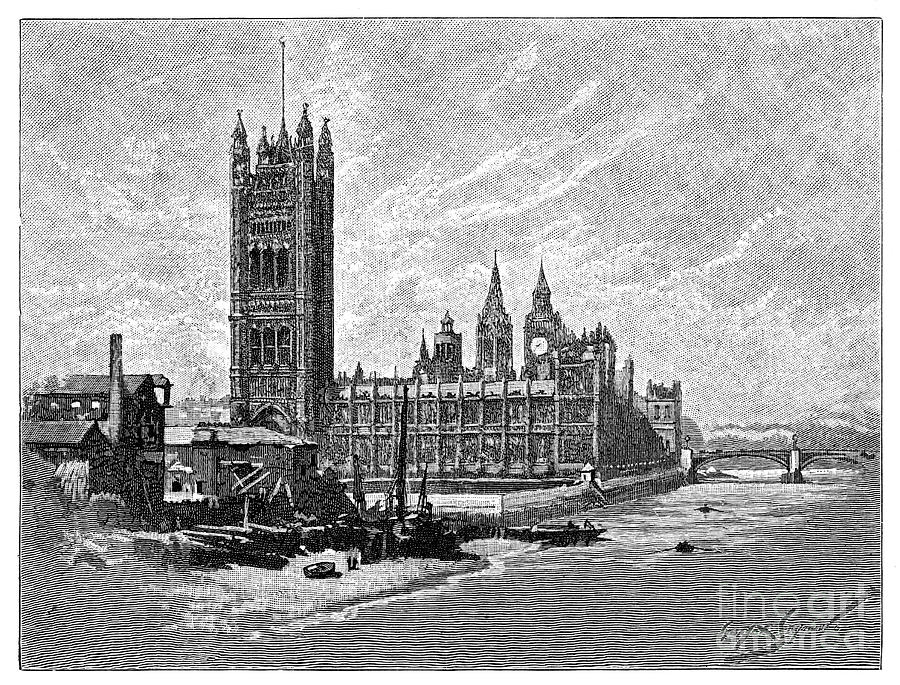 The Houses Of Parliament, London, 1900 Drawing by Print Collector