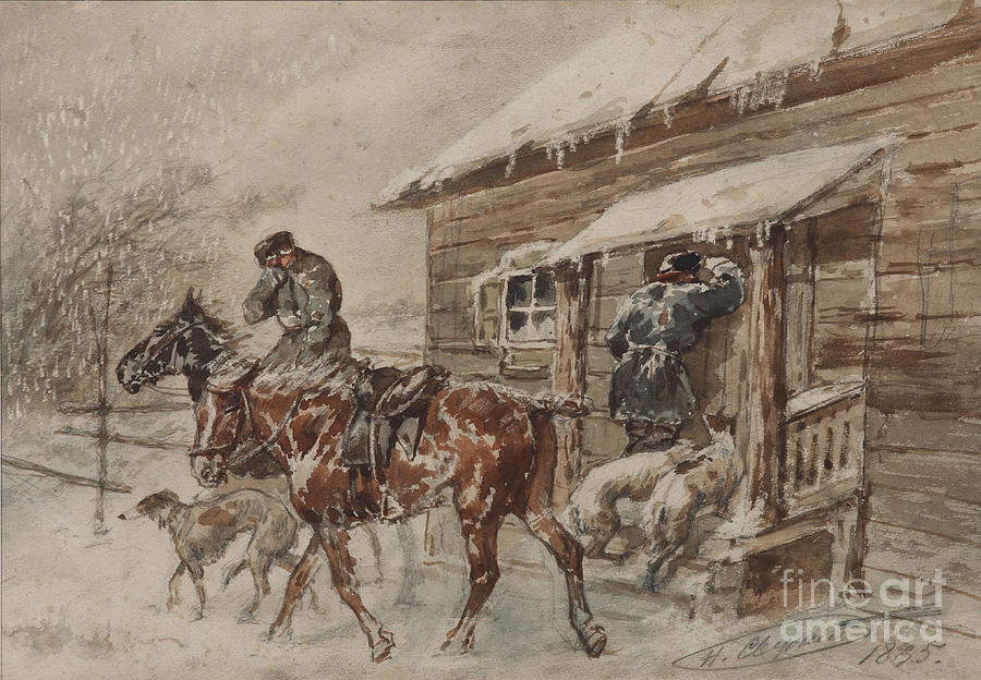 The Hunters Drawing by Heritage Images
