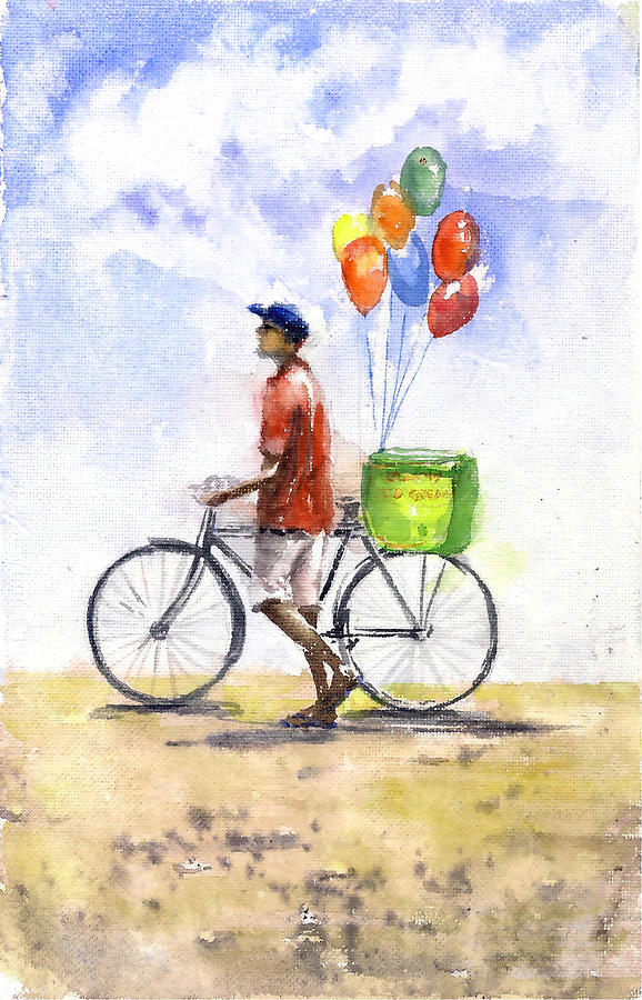 The Ice candy man Painting by Asha Sudhaker Shenoy