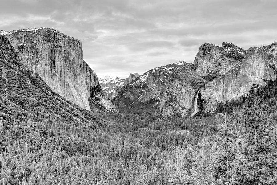 The Iconic Tunnel View Black and White Photograph by Dan Twomey
