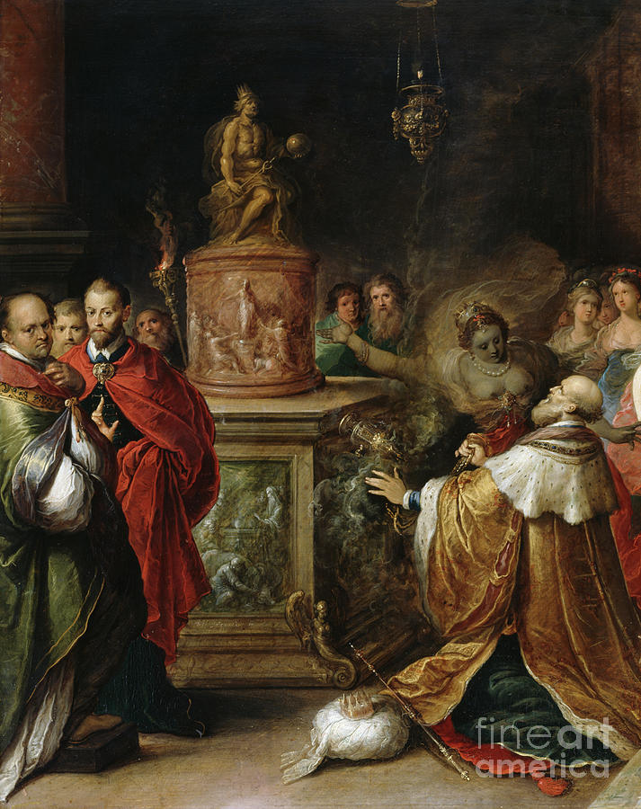 17th Century Painting - The Idolatry Of Solomon by Frans Ii The Younger Francken