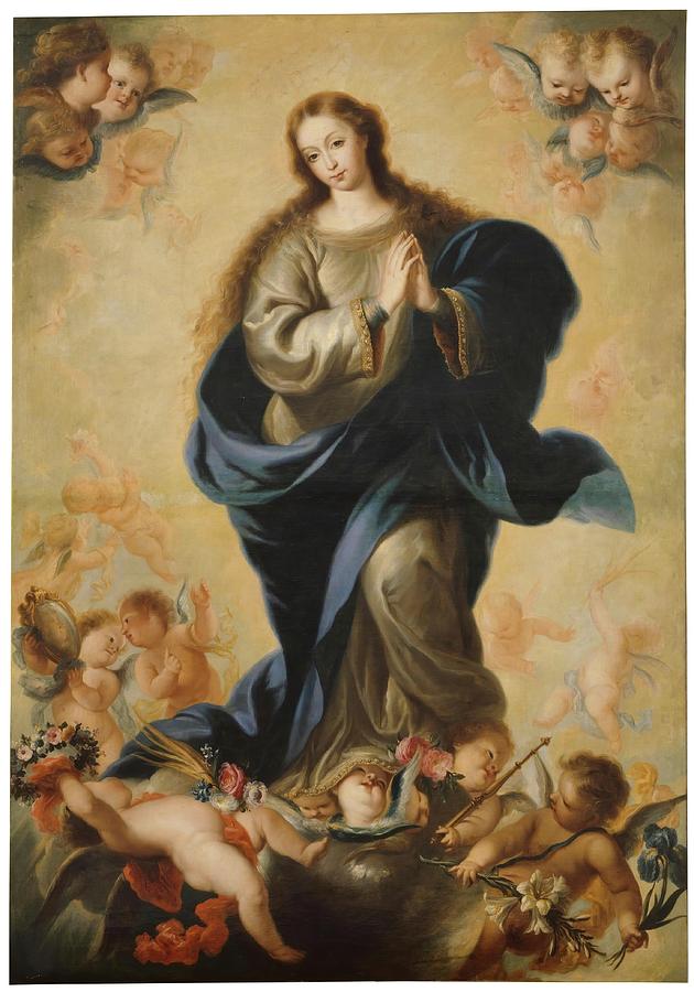 The Immaculate Conception. 1733. Oil on canvas. Painting by Miguel Jacinto Melendez -1679-1734-