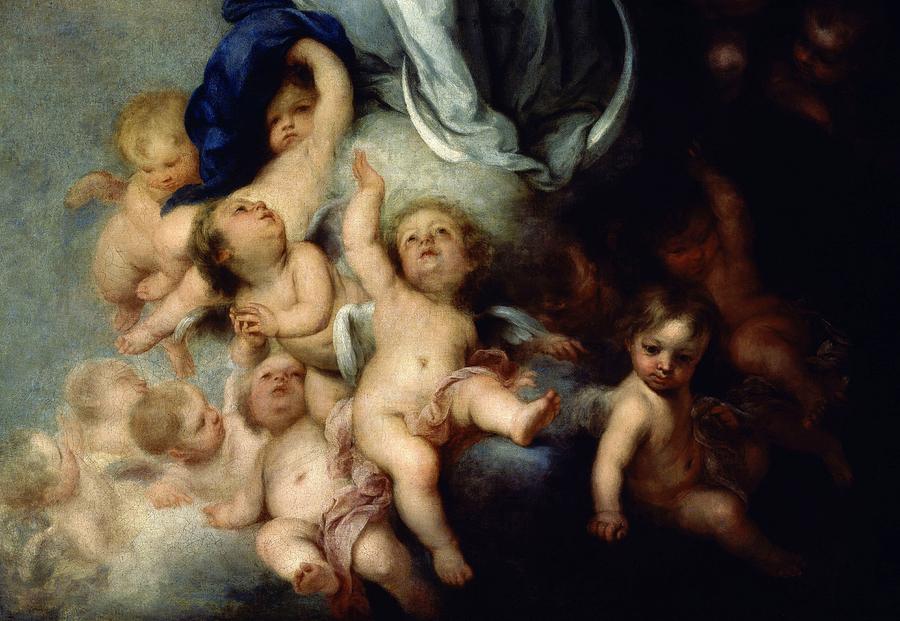 The Immaculate Conception of the Venerable Ones, or of Soult -detail-, ca. 1678. Painting by Bartolome Esteban Murillo -1611-1682-