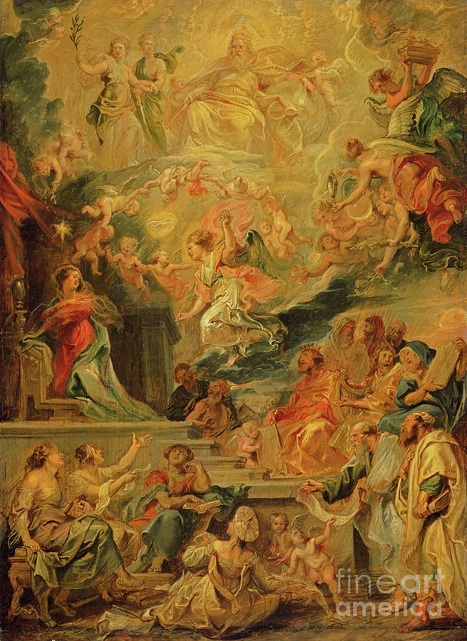 Peter Paul Rubens Painting - The Incarnation As Fulfillment Of All Prophecies, C.1628-29 by Peter Paul Rubens