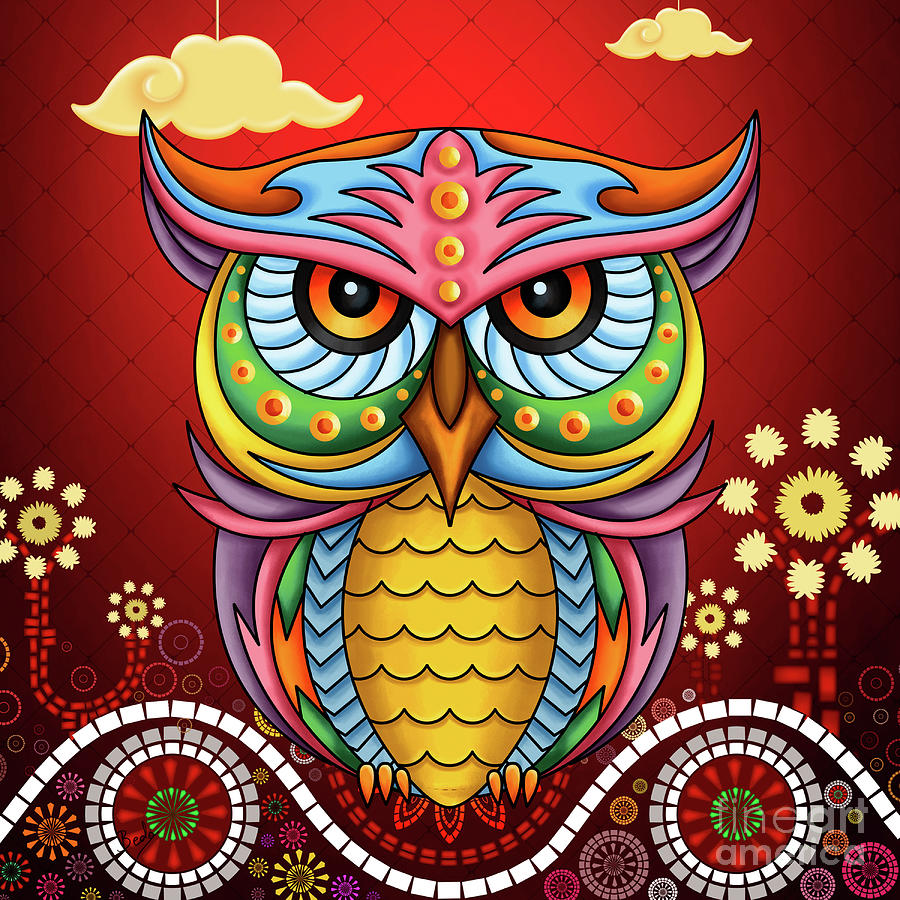 The Incredible Colorful Owl Digital Art by Peter Awax Pixels