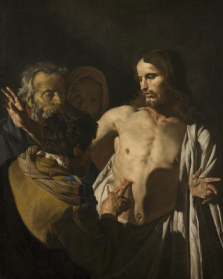Dutch Painter Painting - The Incredulity of St Thomas by Matthias Stom