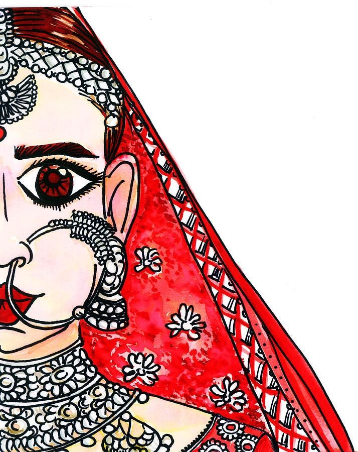 The Indian bride Painting by Charlette Aaron