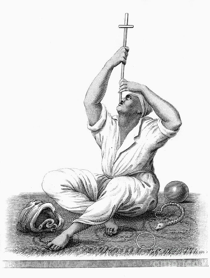 The Indian Juggler, 1818 Drawing by Print Collector